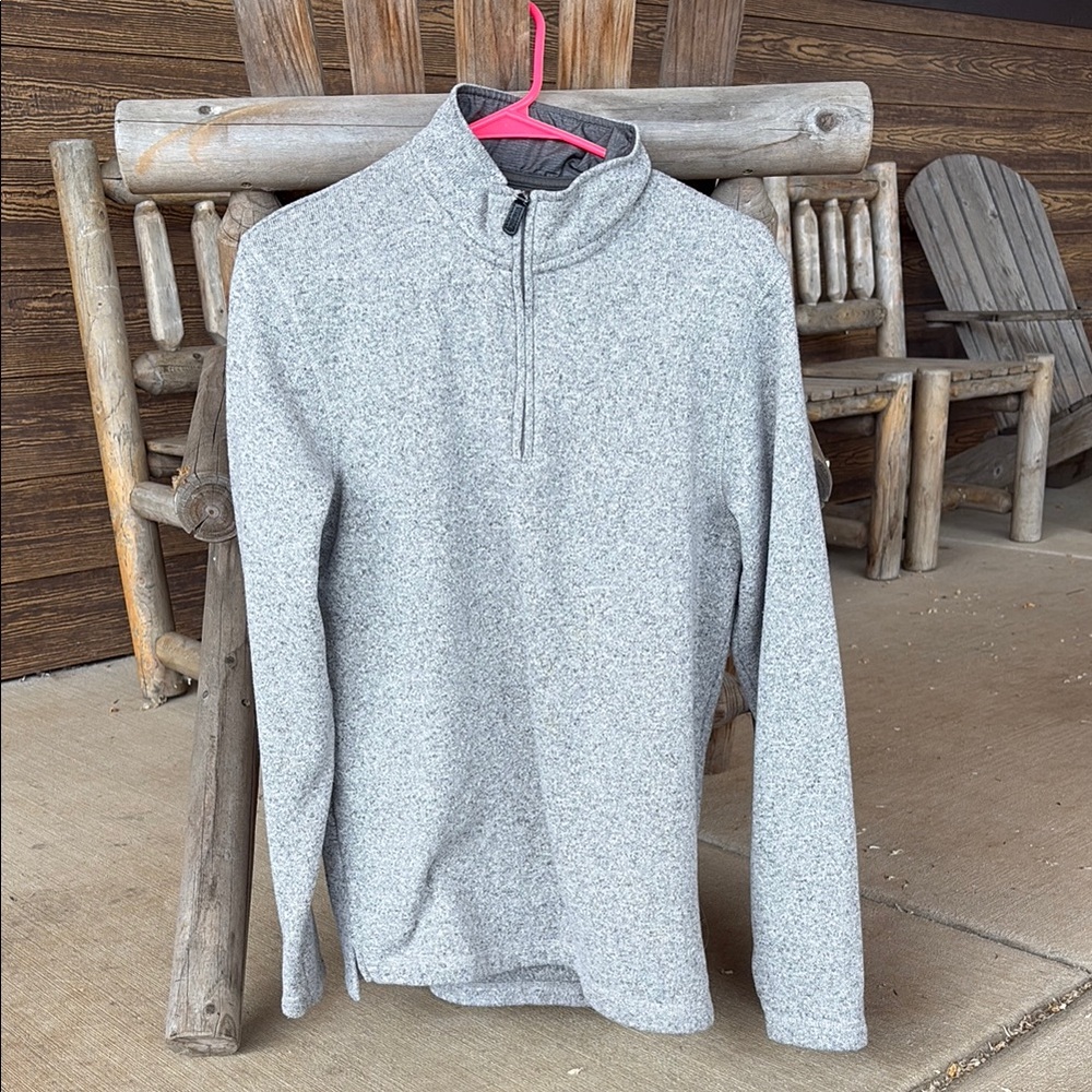 Wrangler Gray Zip Up Sweater Classic Knit